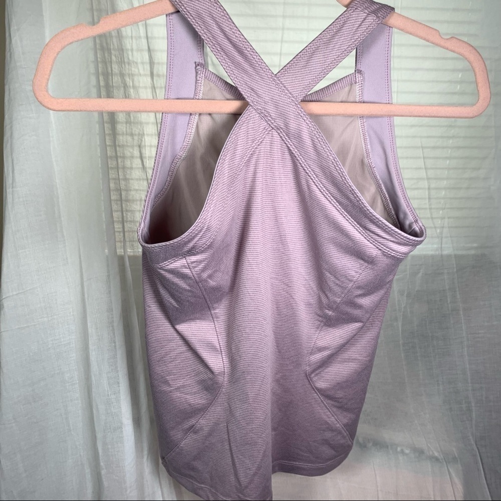 Saucony athletic striped racer tank top sports bra - Picture 5 of 7